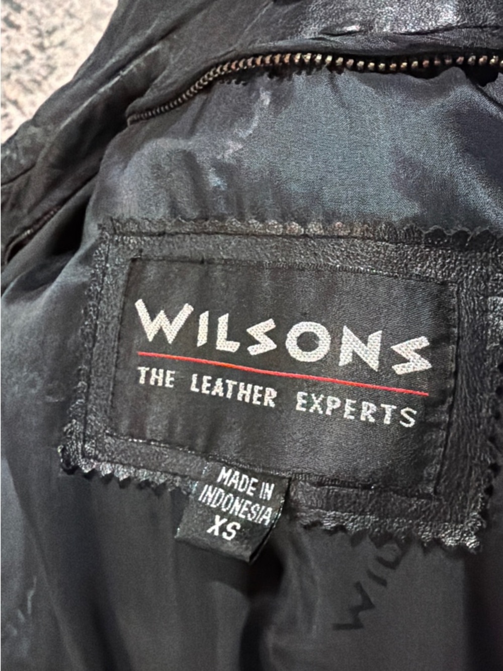 Vintage Wilsons Leather Black Cropped Leather Jacket XS Fits S/M Oversized 90s - Picture 5 of 14